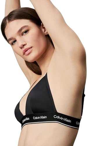 Calvin Klein Damen Triangel Bikini Oberteil ohne Bügel, Schwarz (Pvh Black), L von Calvin Klein