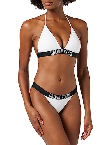 Calvin Klein Damen Bikinitop Triangel Gepolstert, Weiß (PVH Classic White), L von Calvin Klein