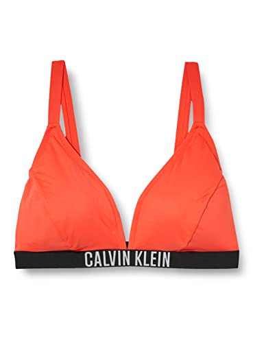 Calvin Klein Damen Triangel Bikini Oberteil ohne Bügel, Orange (Bright Vermillion), L von Calvin Klein