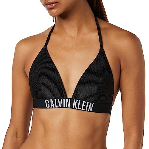 Calvin Klein Damen Triangel Bikini Oberteil ohne Bügel, Schwarz (Pvh Black), L von Calvin Klein