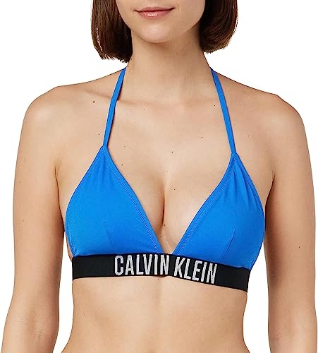 Calvin Klein Damen Bikinitop Triangel Gepolstert, Blau (Dynamic Blue), 3XL von Calvin Klein