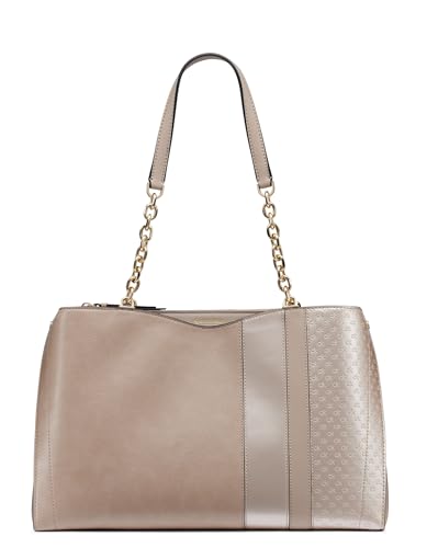 Calvin Klein Damen Triple Compartment Chain Tote Nova Tragetasche mit 3 Fächern, Silber Nerz von Calvin Klein