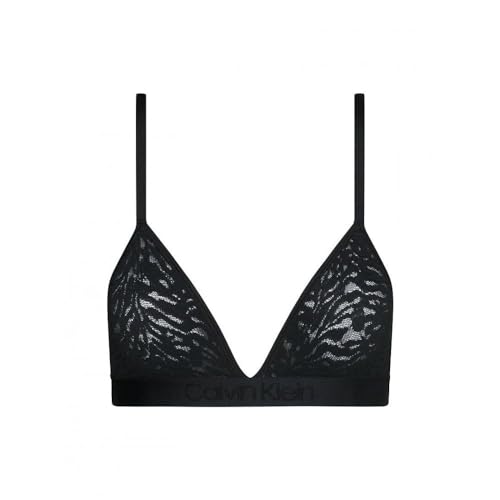 Calvin Klein Damen Unlined Triangle 000QF7491E Triangel (Bikinioberteil), Durchsichtig, Schwarz (Black), M von Calvin Klein