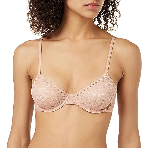 Calvin Klein Damen Unlined 000QF7342E Demi-Plunge-BHS, Tief, Beige (Stone Grey), 36A von Calvin Klein