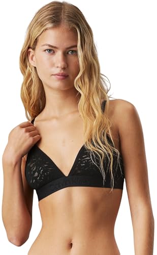 Calvin Klein Damen BH Bralette Unlined Triangle Stretch, Schwarz (Black), L von Calvin Klein