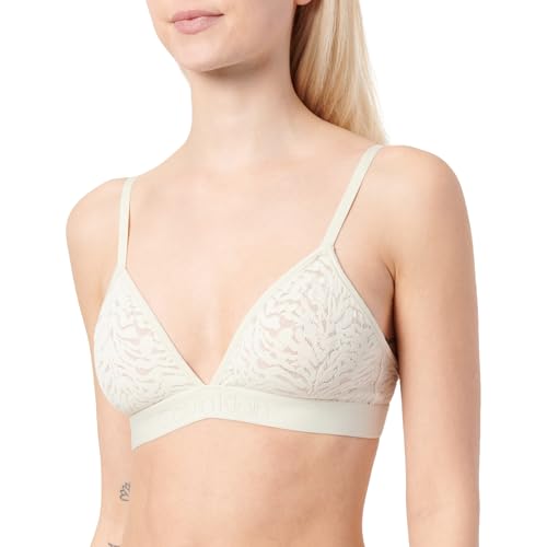 Calvin Klein Damen Unlined Triangle 000QF7491E Triangel (Bikinioberteil), Weiß (Bone White), XS von Calvin Klein