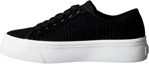 Calvin Klein Damen Vulcanized Sneaker Lace Up Corduroy mit Plateau, Schwarz (Black), 39 von Calvin Klein