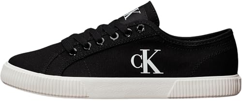 Calvin Klein Damen Vulcanized Sneaker Essential Low Top, Schwarz (Black/Bright White), 39 von Calvin Klein