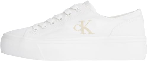 Calvin Klein Damen Vulcanized Sneaker Flatform Low Top, Weiß (Triple Bright White), 41 von Calvin Klein