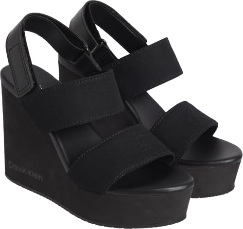Calvin Klein Damen Wedge Sandal Webbing In Yw0Yw01790 Keilsandalen, Black (Triple Black), 40 EU von Calvin Klein