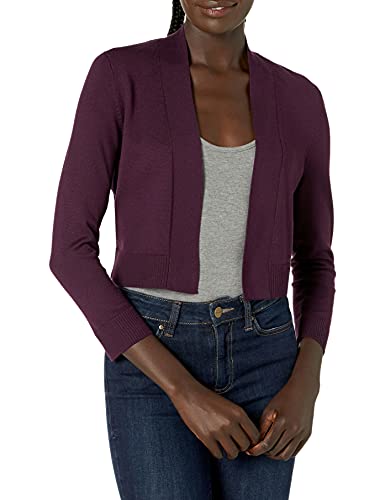 Calvin Klein Damen Women's Long Sleeve Cardigan Shrug, AUB, Pm Kurzer Pullover, violett, Medium Zierlich von Calvin Klein