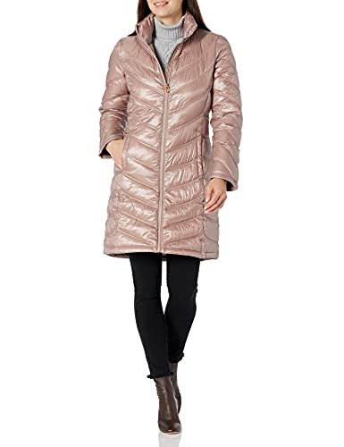 Calvin Klein Damen Womens Plus-Size Quilted Packable Down Coat Jacket Baumwolle, leicht, Jacke, Shine Rosewood, 1X von Calvin Klein