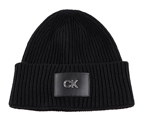 Calvin Klein Damen Wool Beanie K60K609667 Gestrickte Mütze, Schwarz (Ck Black), OS von Calvin Klein
