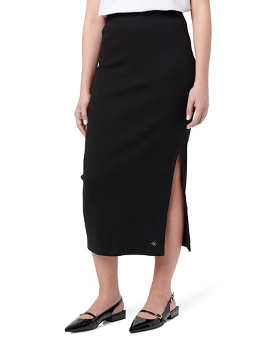 Calvin Klein Damen Woven Label Rib Skirt J20J225331 Andere Röcke, Black (Ck Black), L von Calvin Klein