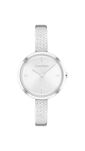 Calvin Klein Analog Quarzuhr für Damen mit Silbernes Edelstahlarmband - 25200181 von Calvin Klein