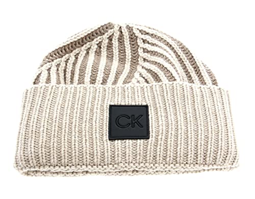 Calvin Klein Elevated Wool 2Tone Beanie XL Shadow Beige/Stoney Beige von Calvin Klein