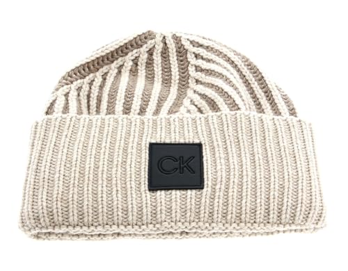 Calvin Klein Mütze Elevated Wool 2Tone Beanie Shadow Beige/Stoney Beige von Calvin Klein