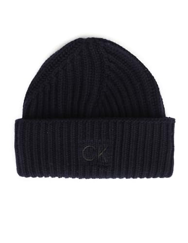 Calvin Klein Elevated Wool Beanie XL CK Navy von Calvin Klein