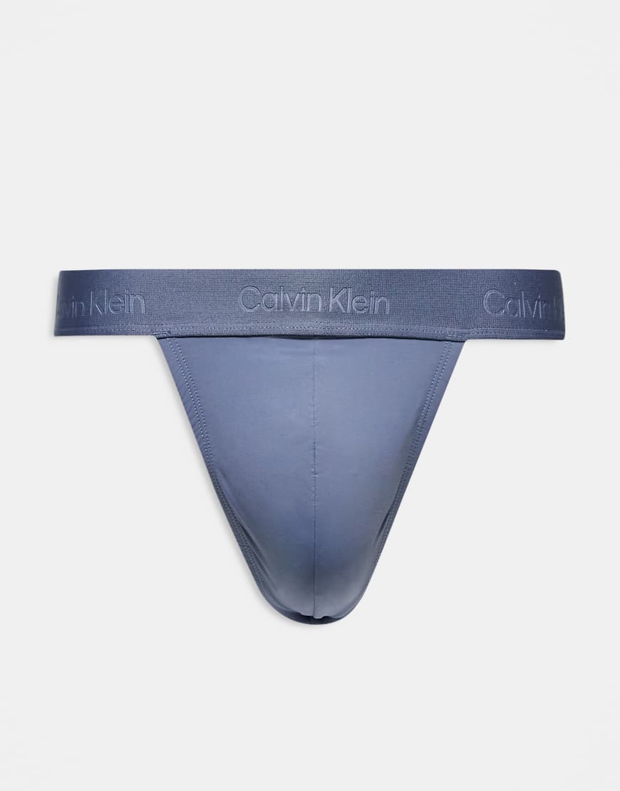 Calvin Klein - Figurformender Spitzen-Tanga in Grau von Calvin Klein