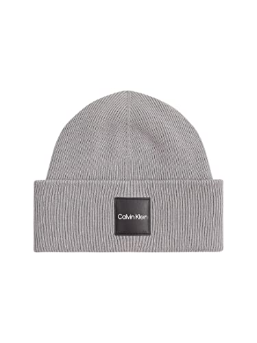 Calvin Klein Fine Cotton Rib Beanie Grey Fog von Calvin Klein
