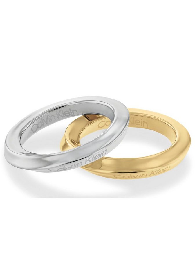 Calvin Klein Fingerring Schmuck Edelstahl Fingerring Damenring SCULPTURAL (Set, 2-tlg) von Calvin Klein