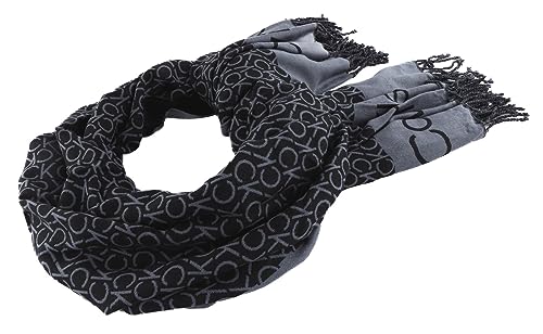 Calvin Klein Fringes Monogram Scarf CK Black von Calvin Klein