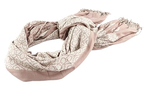 Calvin Klein Fringes Monogram Scarf Doeskin von Calvin Klein