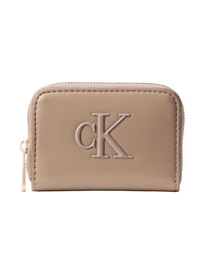 Calvin Klein Geldbörse BOLD CK MEDIUM ZIP AROUND, Damen Portemonnaie, Geldbeutel, Money Pocket mit CK-Logo von Calvin Klein