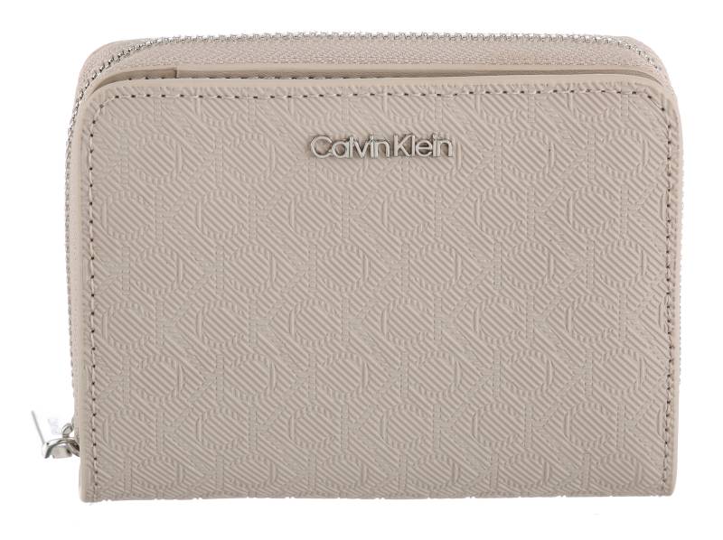 Calvin Klein Geldbörse "CK MUST AOP MD ZIP AROUND W FLAP", Damen Geldbeutel, Portemonnaie mit Monogramm-Logomuster von Calvin Klein