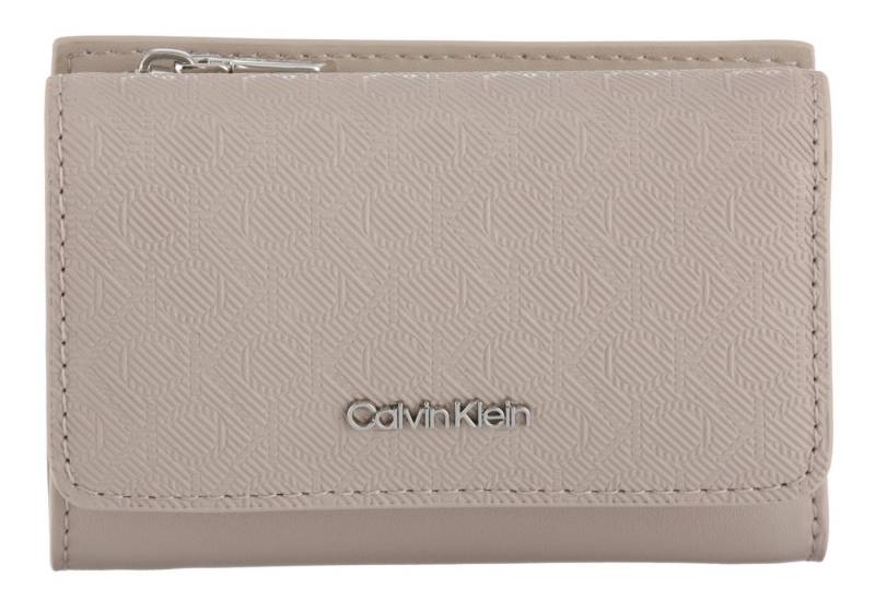 Calvin Klein Geldbörse CK MUST AOP SMALL TRIFOLD W ZIP, Damen Portemonnaie, Geldbeutel mit Metall-Logo von Calvin Klein