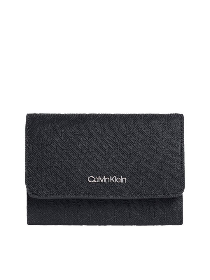 Calvin Klein Geldbörse CK MUST AOP SMALL TRIFOLD W ZIP, Damen Portemonnaie, Geldbeutel mit Metall-Logo von Calvin Klein