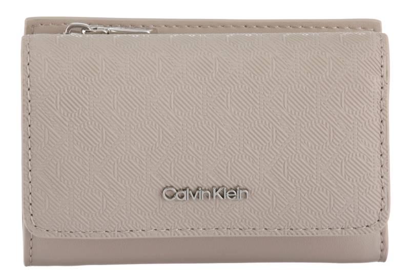 Calvin Klein Geldbörse "CK MUST AOP SMALL TRIFOLD W ZIP" Damen Portemonnaie, Geldbeutel mit Metall-Logo von Calvin Klein