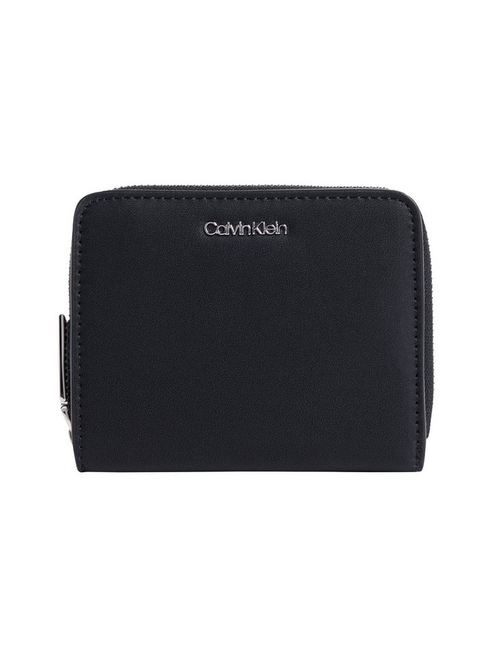 Calvin Klein Geldbörse CK MUST MD ZIP AROUND W/ FLAP, Geldbeutel, Damen Portemonnaie mit Logo-Schriftzug von Calvin Klein