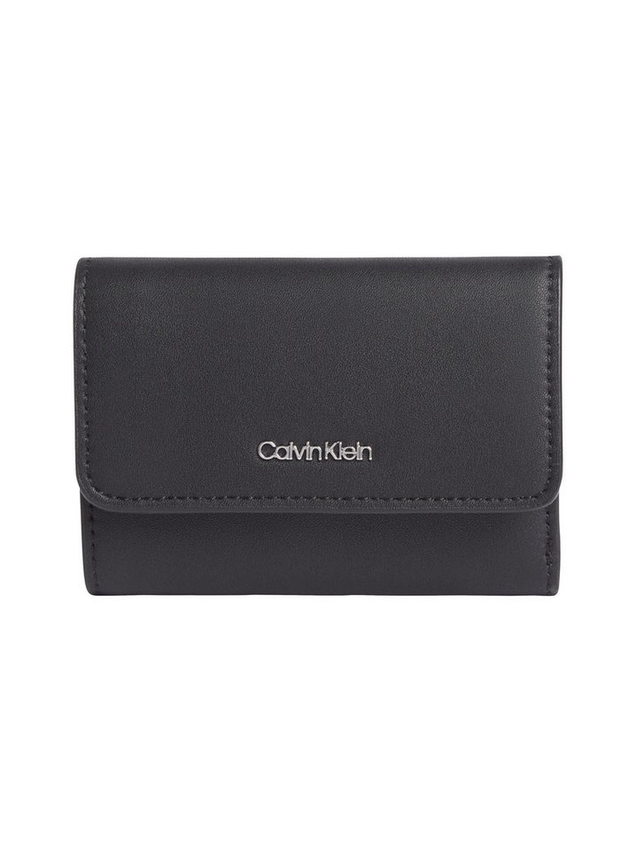 Calvin Klein Geldbörse CK MUST SMALL TRIFOLD W/ZIP, Damen Geldbeutel, Portemonnaie mit Logo-Schriftzug von Calvin Klein