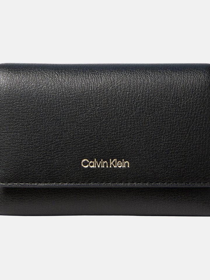 Calvin Klein Geldbörse FOIL LOGO TRIFOLD W/ ZIP POCKET, Damen Geldbeutel, Portemonnaie in schlichter Optik von Calvin Klein