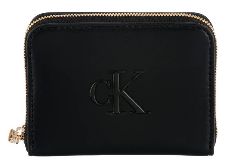 Calvin Klein Geldbörse RAISED CK MEDIUM ZIP AROUND, Damen Geldbeutel, Portemonnaie mit CK-Logo von Calvin Klein