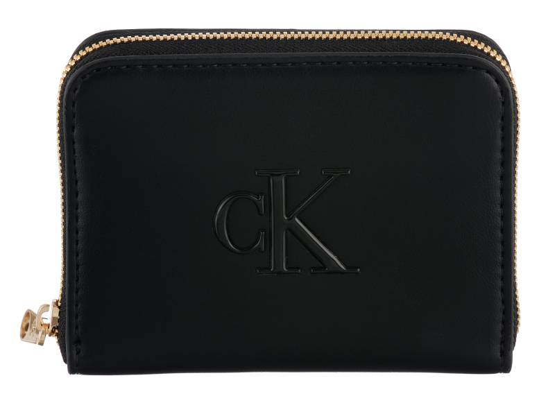 Calvin Klein Geldbörse "RAISED CK MEDIUM ZIP AROUND" Damen Geldbeutel, Portemonnaie mit CK-Logo von Calvin Klein