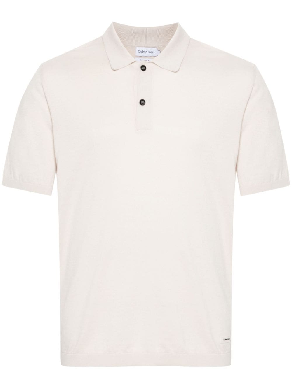 Calvin Klein Gestricktes Poloshirt mit gummiertem Logo - Nude von Calvin Klein