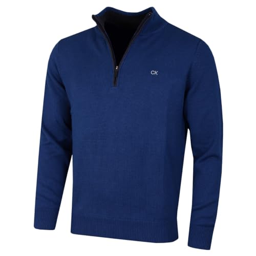 Calvin Klein Golf Herren Baumwollpullover - Atlantikblau - L von Calvin Klein