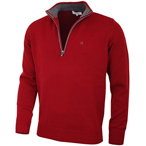 Calvin Klein Golf Herren Baumwollpullover - Burgundy - 3XL von Calvin Klein