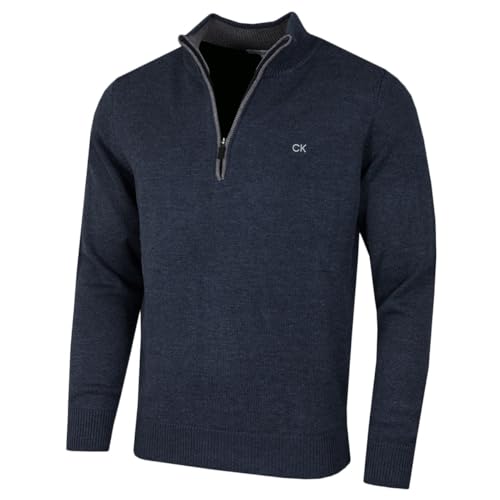 Calvin Klein Golf Herren Baumwollpullover - Dunkler Ozeanmergel - L von Calvin Klein