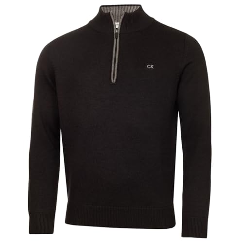 Calvin Klein Golf Herren Baumwollpullover - Graphitmergel - S von Calvin Klein