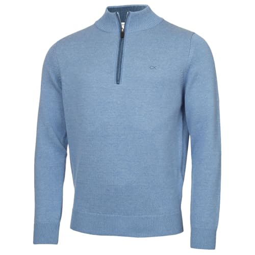 Calvin Klein Golf Herren Baumwollpullover - Himmelsmergel - L von Calvin Klein