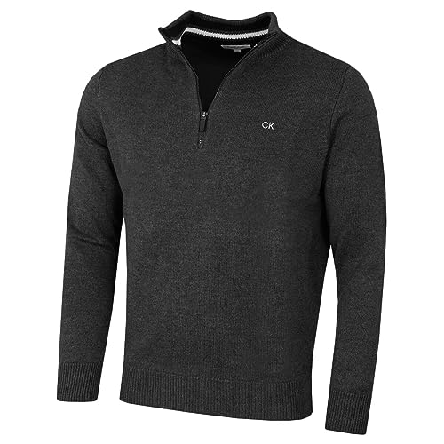 Calvin Klein Golf Herren Baumwollpullover - Kohlesport - L von Calvin Klein