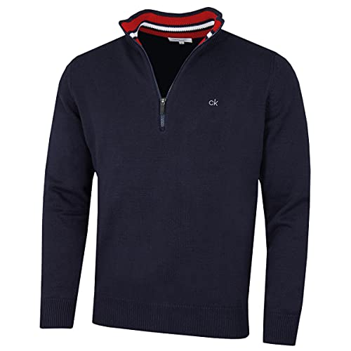 Calvin Klein Golf Herren Baumwollpullover - Navy Sport - 3XL von Calvin Klein