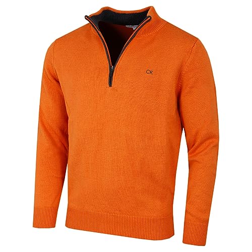 Calvin Klein Golf Herren Baumwollpullover - Orange - XXXXL von Calvin Klein