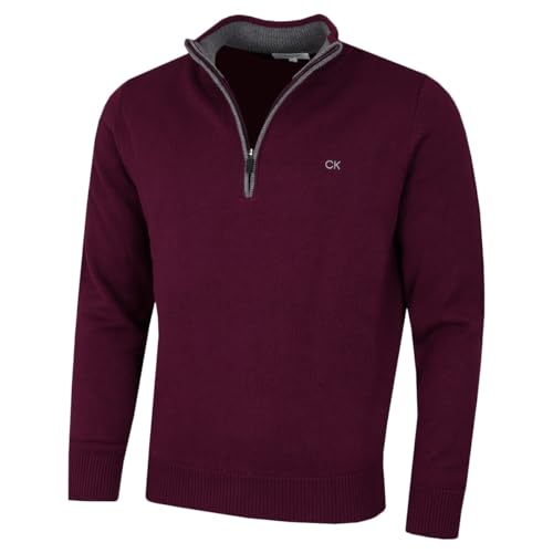 Calvin Klein Golf Herren Baumwollpullover - Preiselbeere - XXL von Calvin Klein