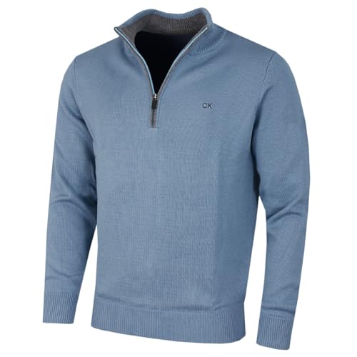 Calvin Klein Golf Herren Baumwollpullover - Regenwolke - L von Calvin Klein