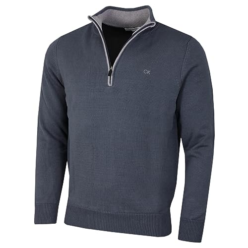 Calvin Klein Golf Herren Baumwollpullover - Stahlgrau - XXL von Calvin Klein