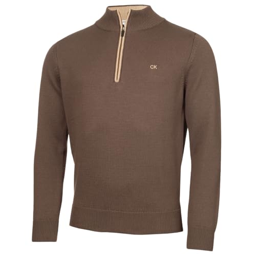 Calvin Klein Golf Herren Baumwollpullover - Taupe - XL von Calvin Klein